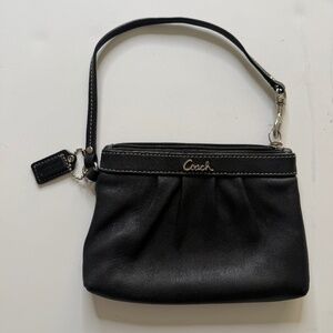 Coach Black Leather Wristlet EUC